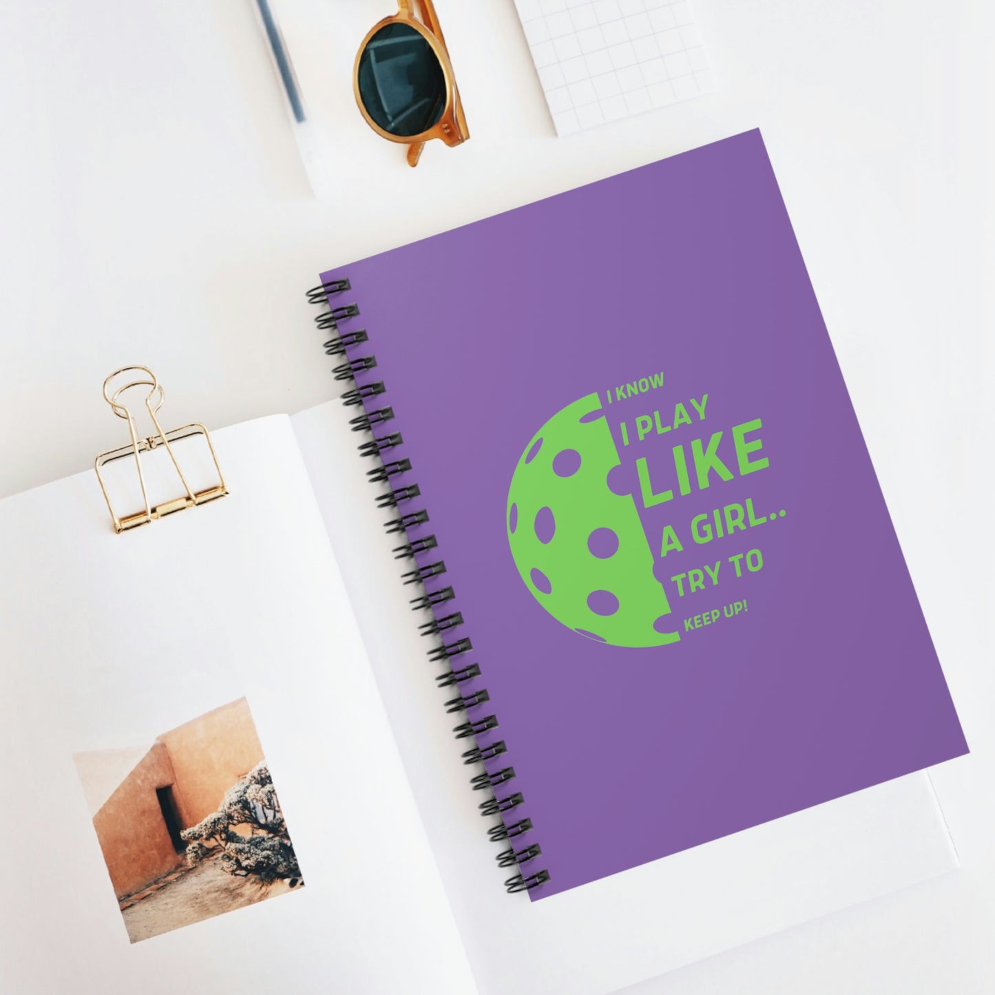 Spiral Notebook - Ruled Line (Green Graphic)