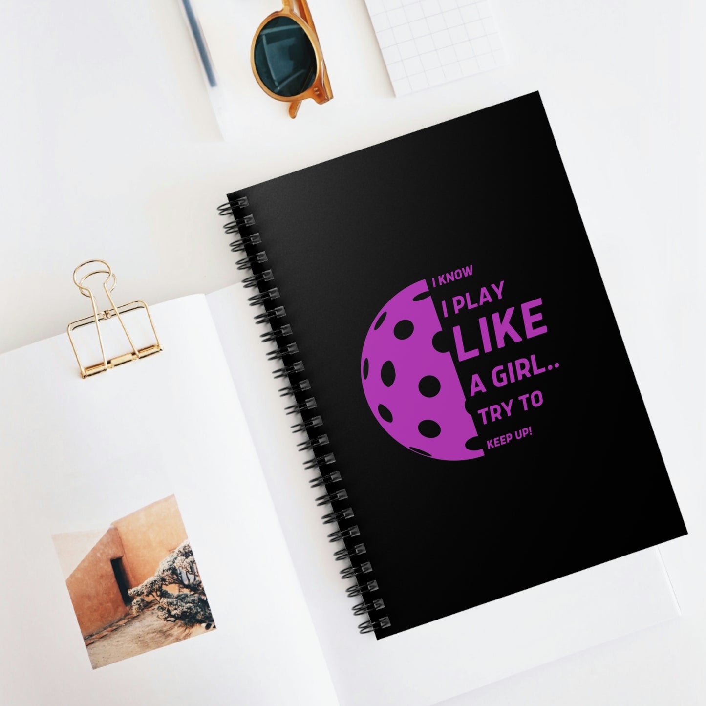 Spiral Notebook - Ruled Line (Purple Graphic)