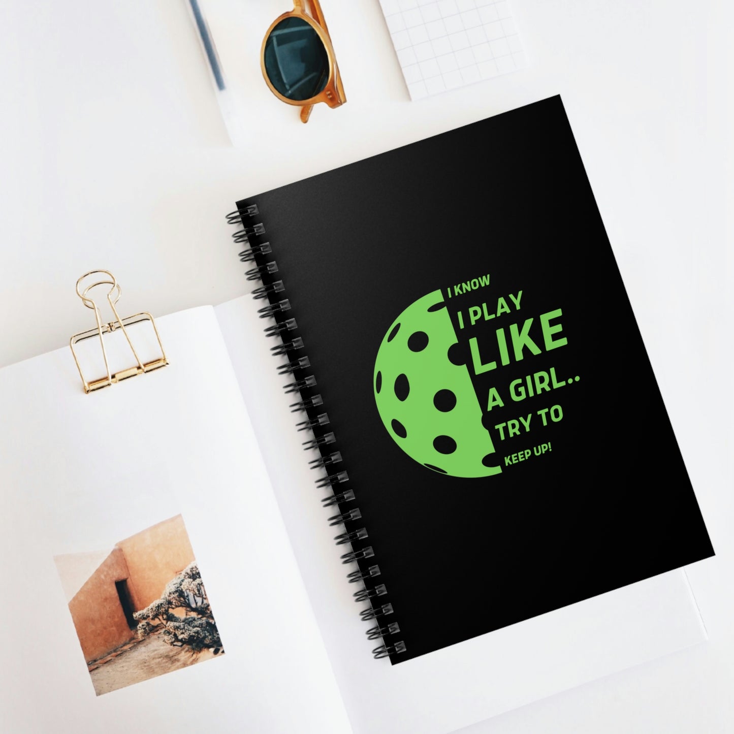 Spiral Notebook - Ruled Line (Green Graphic)