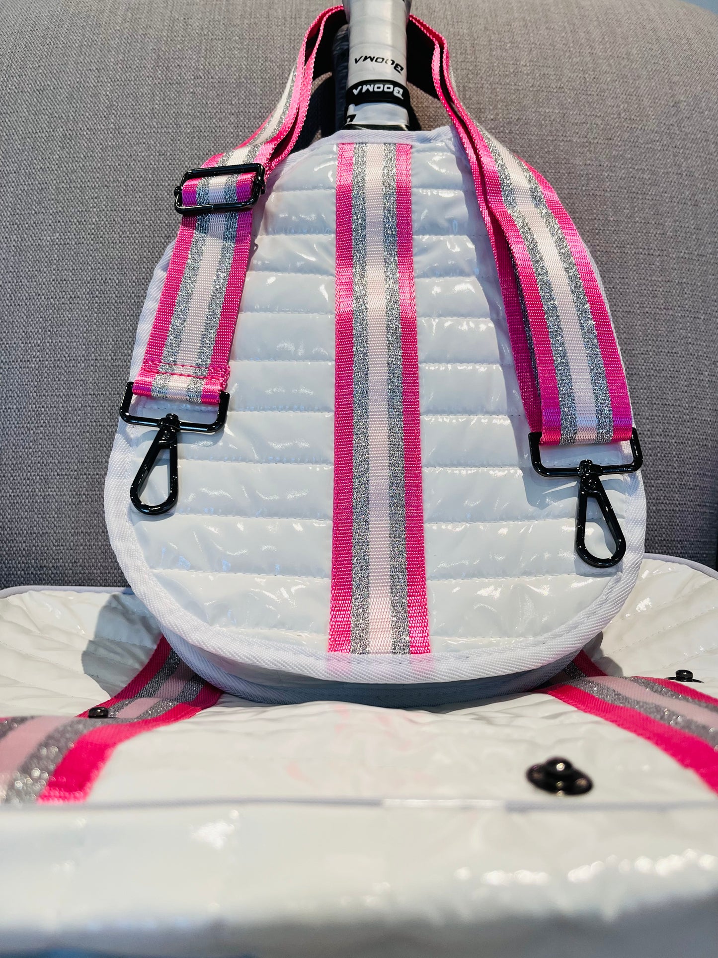 Pearl Puffer with Pink Stripes