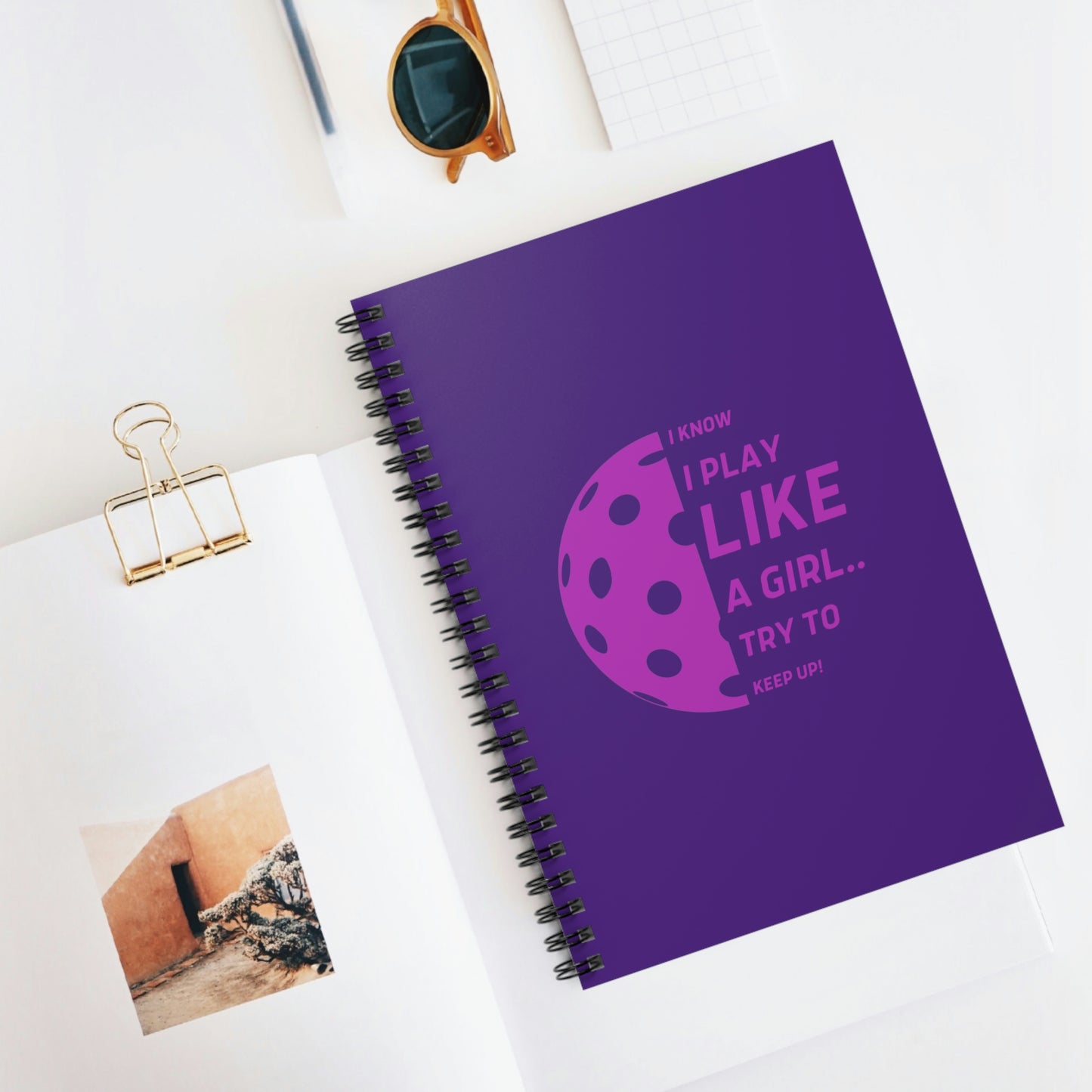 Spiral Notebook - Ruled Line (Purple Graphic)
