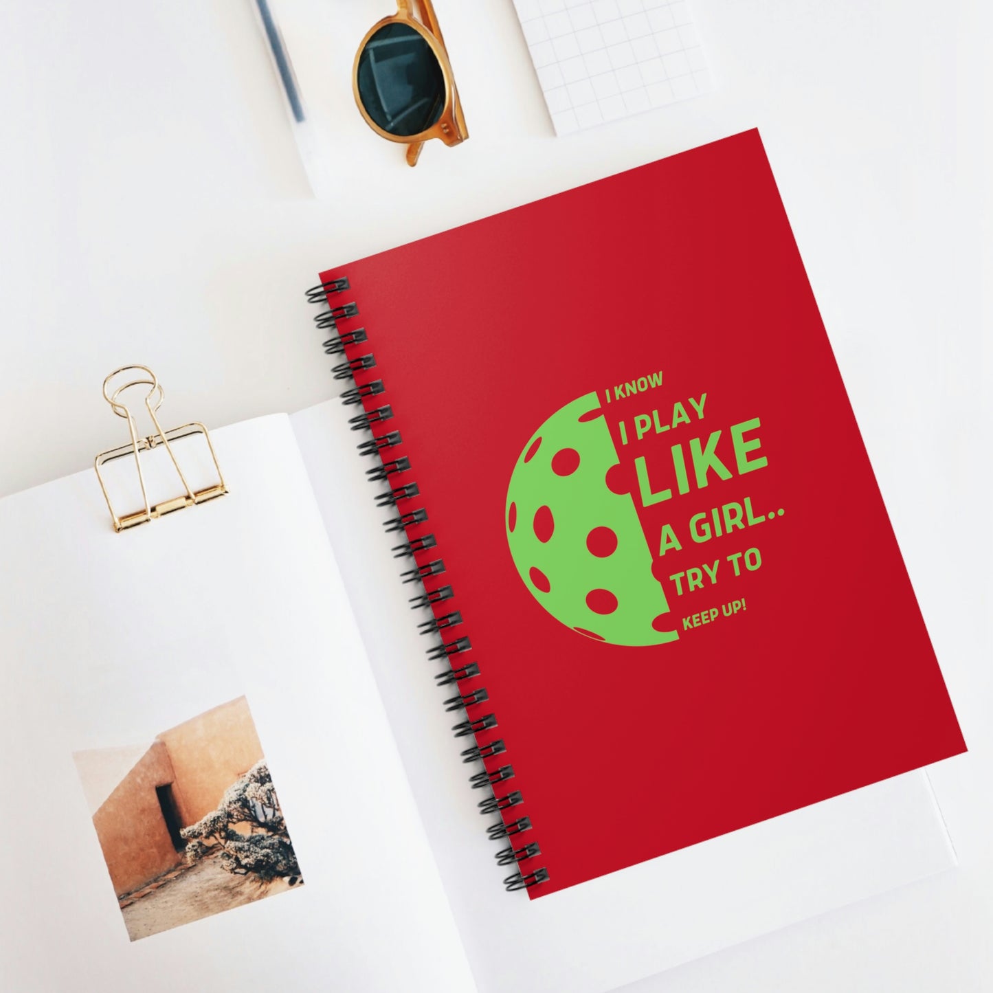 Spiral Notebook - Ruled Line (Green Graphic)
