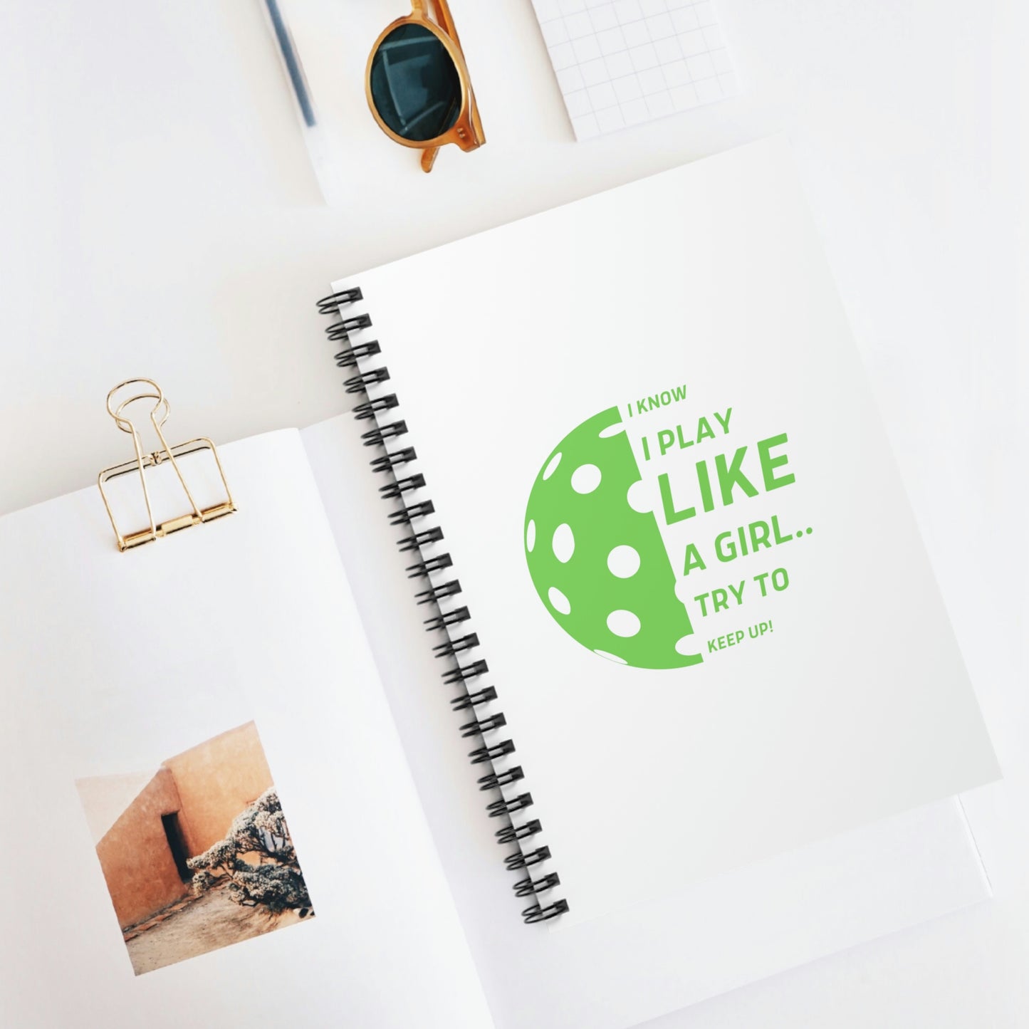 Spiral Notebook - Ruled Line (Green Graphic)