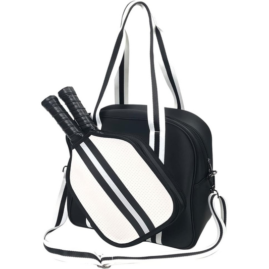 Black bag with white stripe