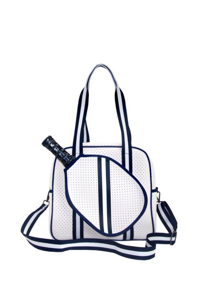 White with Navy and White stripes